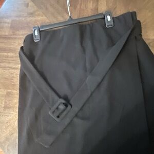 Black Wrap Pencil Skirt for Work